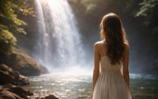 silhouette-feminine-cascade-eau-nature