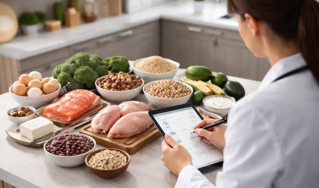 table-aliments-proteines-nutritionniste-tablette