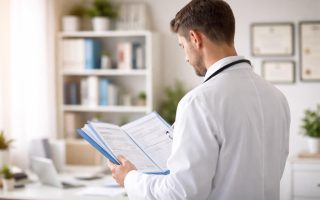 medecin-blouse-bureau-lumineux-etageres