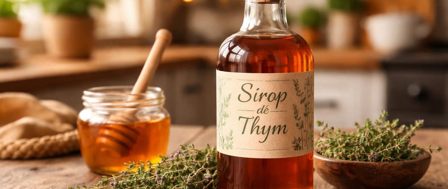 flacon-sirop-thym-table-rustique
