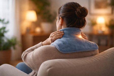 personne-assise-coussin-chauffant-ambiance-paisible
